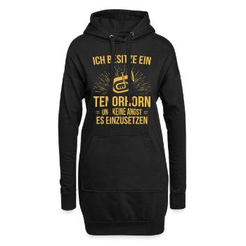 Tenorhorn Tenorhornspieler Tenorhornist - Hoodie-Kleid - Schwarz - Vorne