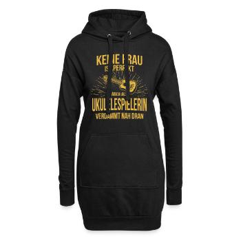 Ukulele Ukulele-Spieler Ukulelist - Hoodie-Kleid - Schwarz - Vorne