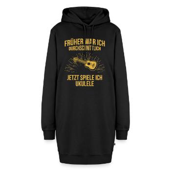 Ukulele Ukulele-Spieler Ukulelist - Hoodie-Kleid - Schwarz - Vorne