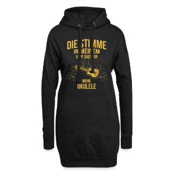 Ukulele Ukulele-Spieler Ukulelist - Hoodie-Kleid - Schwarz - Vorne