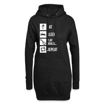 Ukulélé Joueur de ukulélé Ukuléléliste - Sweat-shirt à capuche long Femme - noir - Devant
