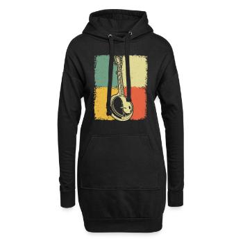 Banjo Banjospieler Banjoist - Hoodie-Kleid - Schwarz - Vorne