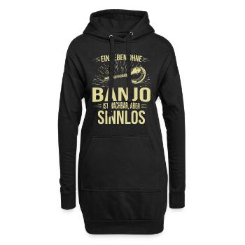 Banjo Banjospieler Banjoist - Hoodie-Kleid - Schwarz - Vorne