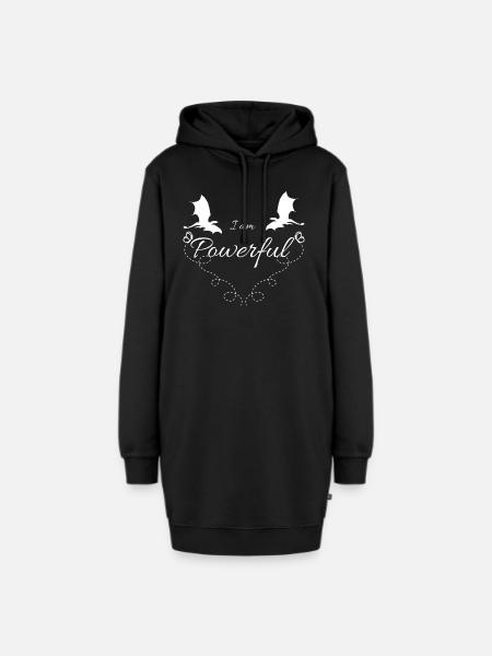 Ich bin mächtig - Hoodie-Kleid - Schwarz