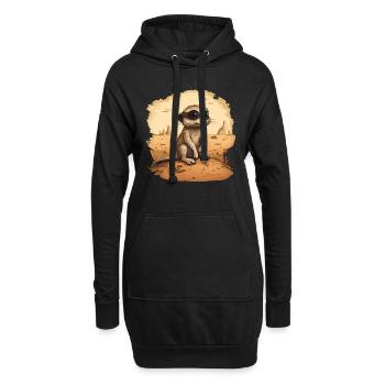Erdmännchen Baby Mangusten - Hoodie-Kleid - Schwarz - Vorne