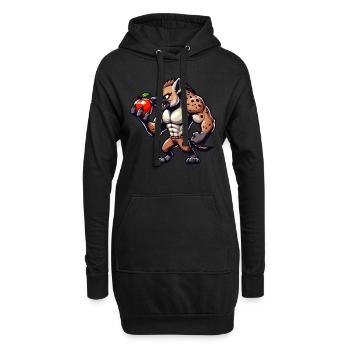 Hyena Aime L’entraînement De Remise En Forme Aux Pommes - Sweat-shirt à capuche long Femme - noir - Devant