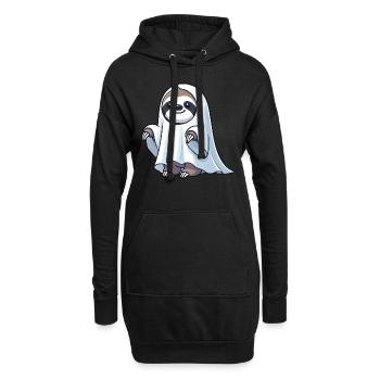 Mignon Halloween paresseux fantôme dessin animé fantôme - Sweat-shirt à capuche long Femme - noir - Devant