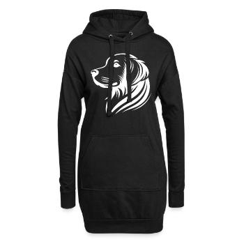 Golden Retriever Kopf Silhouette minimalistisches - Hoodie-Kleid - Schwarz - Vorne