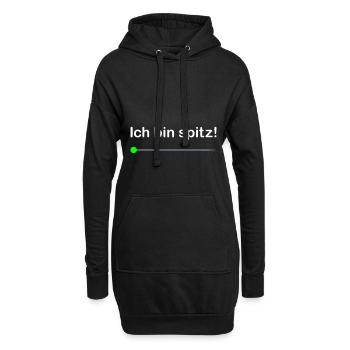 ★ Designfarben änderbar ★ Ich bin spitz! - Hoodie-Kleid - Schwarz - Vorne