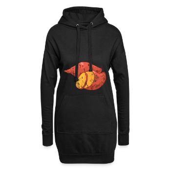 Patate douce style grunge vintage rétro - Sweat-shirt à capuche long Femme - noir - Devant