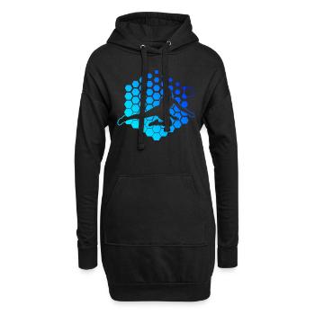 Volleyballspieler Damen Volleyballer Volley - Hoodie-Kleid - Schwarz - Vorne