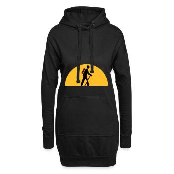 ★ Designfarben änderbar ★ Wanderer, Himmelskörper - Hoodie-Kleid - Schwarz - Vorne