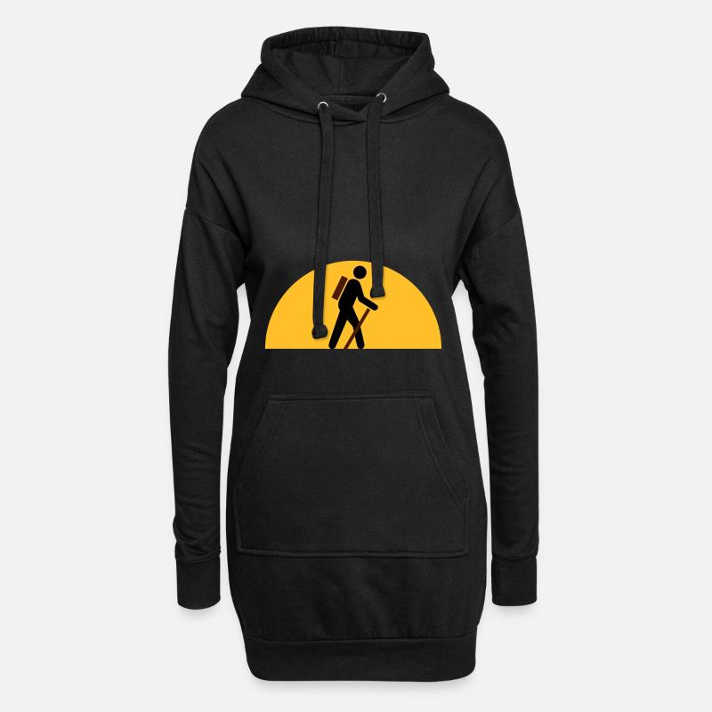 ★ Designfarben änderbar ★ Wanderer, Himmelskörper - Hoodie-Kleid - Schwarz