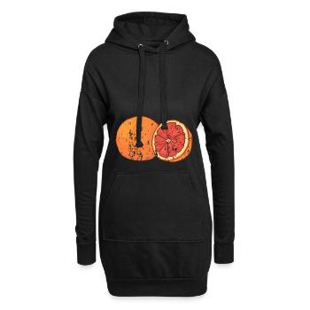 Retro Vintage Grunge Style Grapefruit Blutorange - Hoodie-Kleid - Schwarz - Vorne