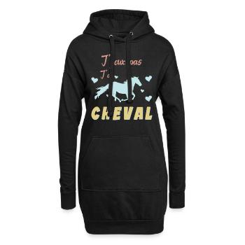 Je Peux Pas J ai Cheval - Amoureux des Chevaux - Sweat-shirt à capuche long Femme - noir - Devant