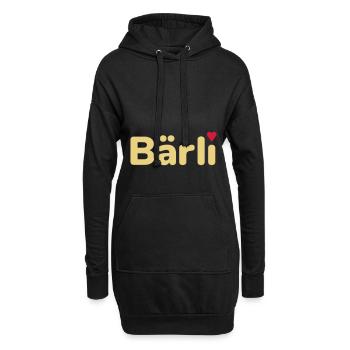Bärli (Herz als i-Punkt) - Hoodie-Kleid - Schwarz - Vorne