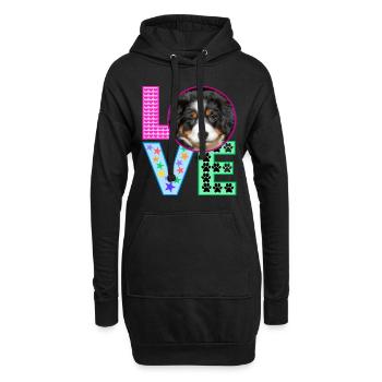 Amour Chiens Chien Amour - Sweat-shirt à capuche long Femme - noir - Devant