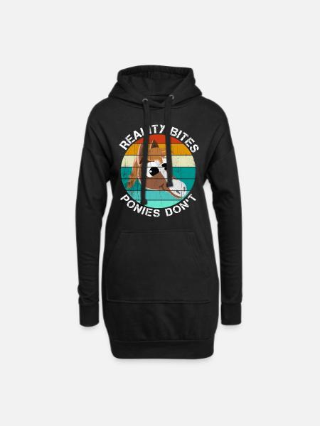 Ponies Spruch lustig REALITY BITES PONIES DON'T - Hoodie-kjole - sort