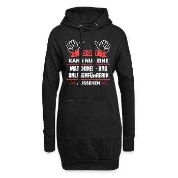 Maschinen- Anlagenführerin Design für Handwerker - Hoodie-Kleid - Schwarz - Vorne