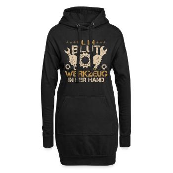 Lustiges Mechaniker Öl Automechaniker Werkstatt - Hoodie-Kleid - Schwarz - Vorne