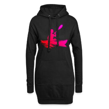 Damen Kajakfahren Kajak Kayak Herren Kanu - Hoodie-Kleid - Schwarz - Vorne