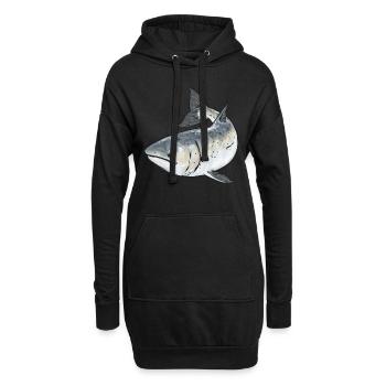Pêche au saumon Pêcheur de saumon - Sweat-shirt à capuche long Femme - noir - Devant