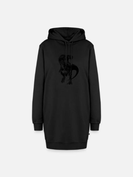 Dinosaurier-5 - Hoodie-Kleid - Schwarz