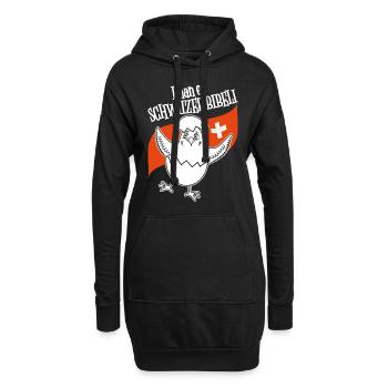 Schweizer Flagge mit Küken für Hobbyzüchter! - Hoodie-Kleid - Schwarz - Vorne