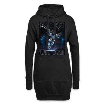 Eishockeyspieler mit Superkräften - Hoodie-Kleid - Schwarz - Vorne