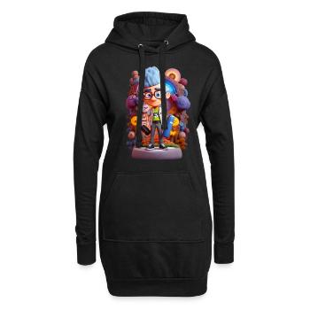 Physiker Oppenheimer 3D Animation Style - Hoodie-Kleid - Schwarz - Vorne