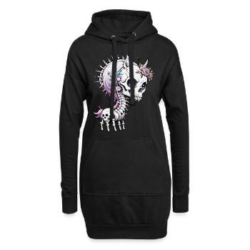 Unicorn Skull // Totenkopf Einhorn FS0008 - Hoodie Dress - black - Front