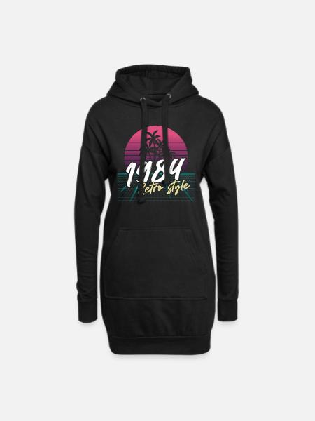 1984 SW retro style - 1984 Birthday gift - Hoodie Dress - black
