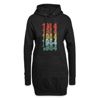 My year - 1984 - Birthday gift - Hoodie Dress - black - Front