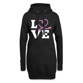 LOVE Jump rope - Hoodie-Kleid - Schwarz - Vorne