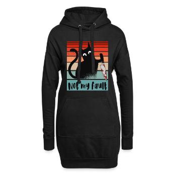 Nicht meine Schuld, Unschuldige Katze mit Messer - Hoodie-Kleid - Schwarz - Vorne