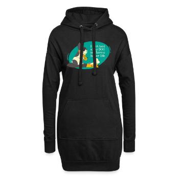 Hund - Hoodie-Kleid - Schwarz - Vorne