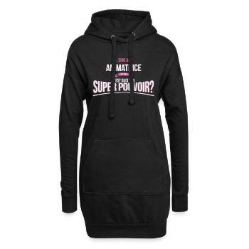 Animatrice super pouvoir cadeau - Sweat-shirt à capuche long Femme - noir - Devant