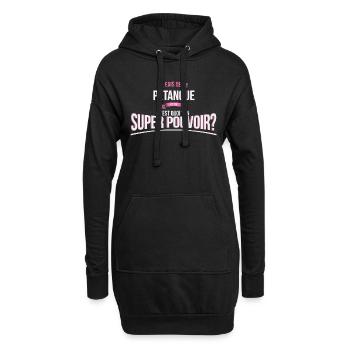 Pétanque super pouvoir cadeau - Sweat-shirt à capuche long Femme - noir - Devant