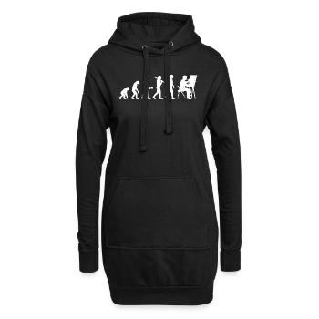 Technischer Zeichner Bauzeichner Evolution - Hoodie-Kleid - Schwarz - Vorne