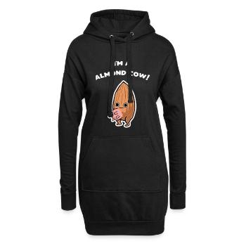 Cadeau de fines herbes de vache laitier d'amande vegan - Sweat-shirt à capuche long Femme - noir - Devant