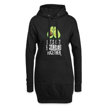 Avocado-Esser-nettes Zertrümmern-zusammen Paar-Geschenk - Hoodie-Kleid - Schwarz - Vorne