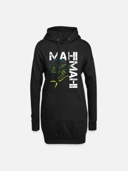 Mahi Mahi Fisch - Hoodie-Kleid - Schwarz