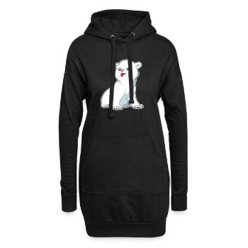 | chemise Polar Bear Neige Froid Hiver Ours Animal - Sweat-shirt à capuche long Femme - noir - Devant
