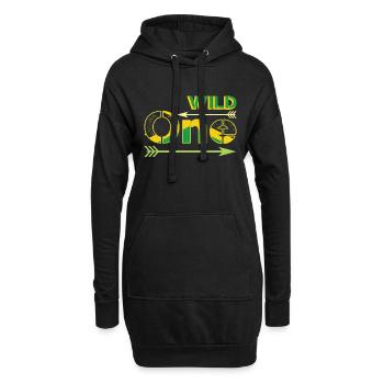 Jamaika Flagge Wild One - Hoodie-Kleid - Schwarz - Vorne
