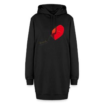Gebrochenes herz - Hoodie-Kleid - Schwarz - Vorne - AI Model Female 172 light (172cm)