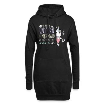 I am a Unicorn & Mermaid unicorn mermaid - Hoodie Dress - black - Front