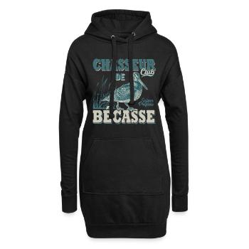 Chasseur de bécasse cadeau cool chasse chasser - Sweat-shirt à capuche long Femme - noir - Devant