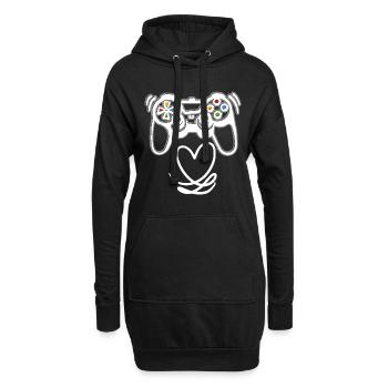 Spielkonsole Gamer Valentinstag Geschenk - Hoodie-Kleid - Schwarz - Vorne