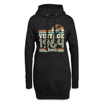 Vintage 1964 Classic, Cadeau D'anniversaire 59 Ans - Sweat-shirt à capuche long Femme - noir - Devant