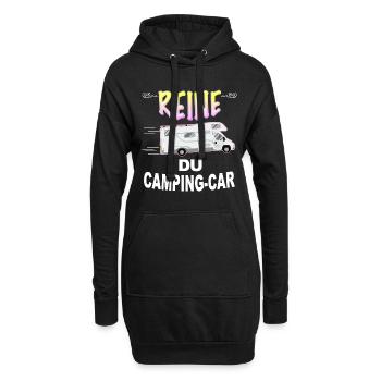 Camping-car Humour Femme Randonnée - Sweat-shirt à capuche long Femme - noir - Devant